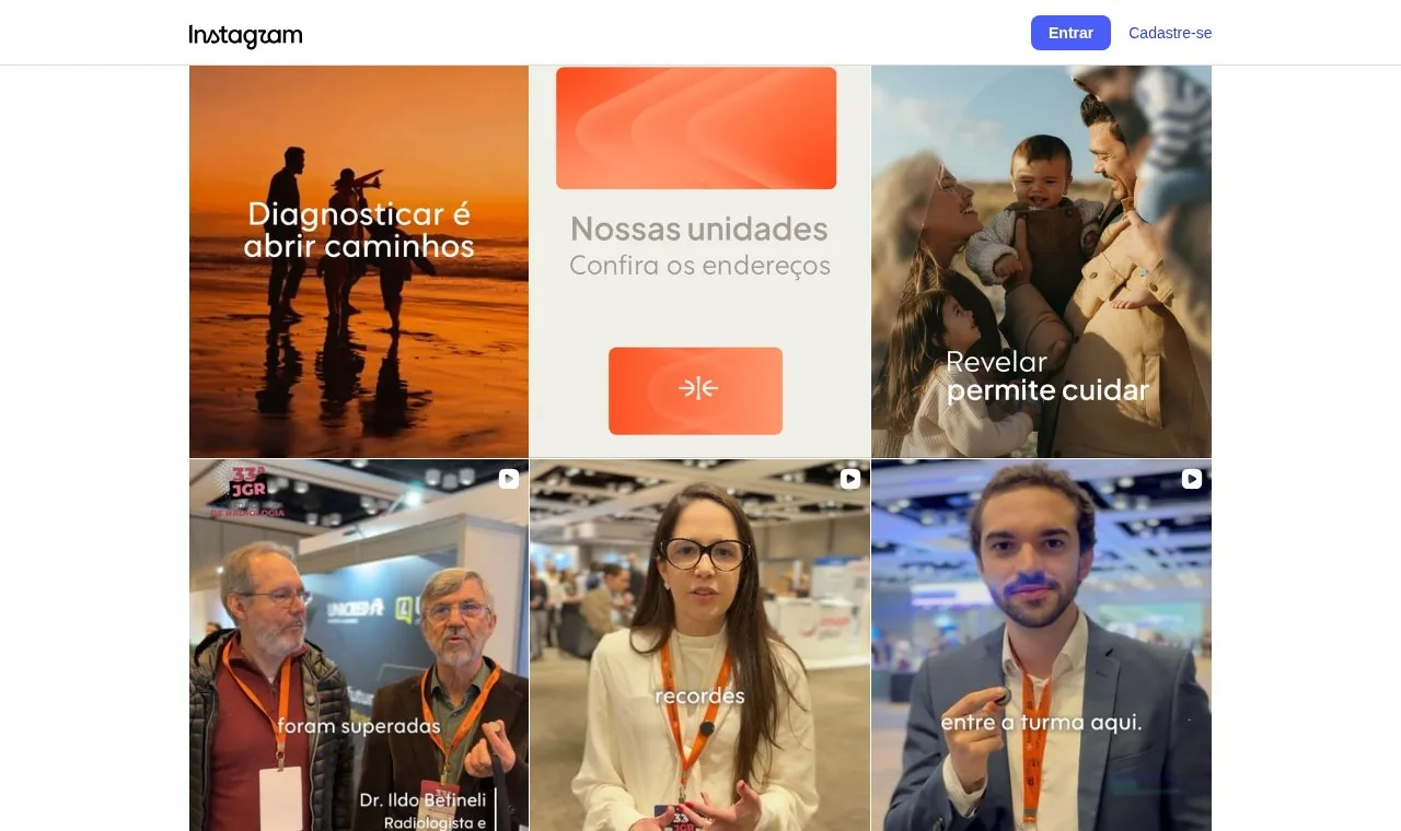 Grade de publicações e vídeos do Instagram da Eco & Tomo